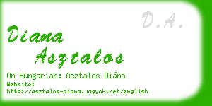 diana asztalos business card